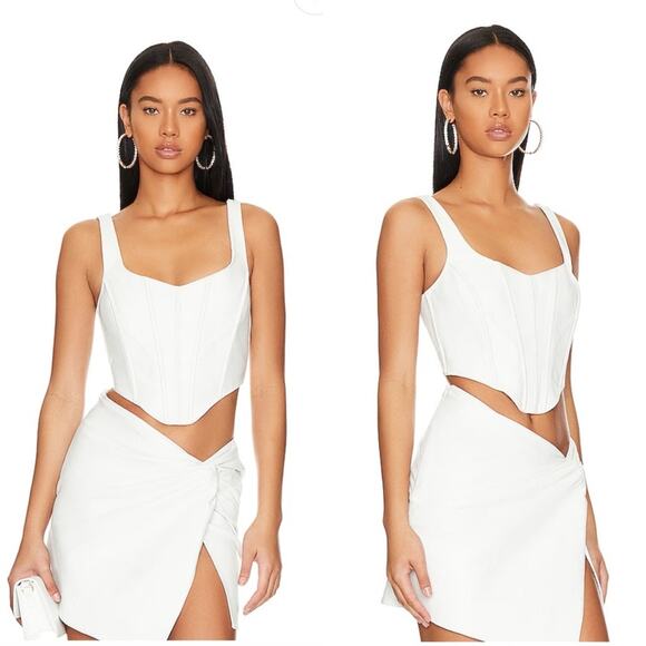 LAMARQUE Tabia Leather Corset in White